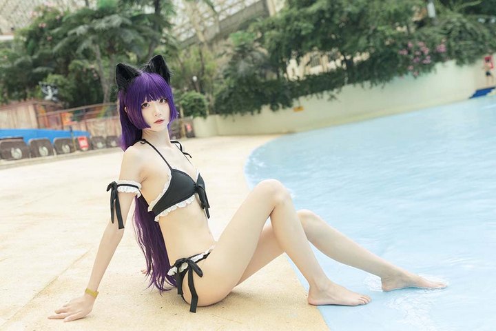 Coser@五更百鬼 VOL.041 黑猫泳装[12P／23MB]推荐预览图